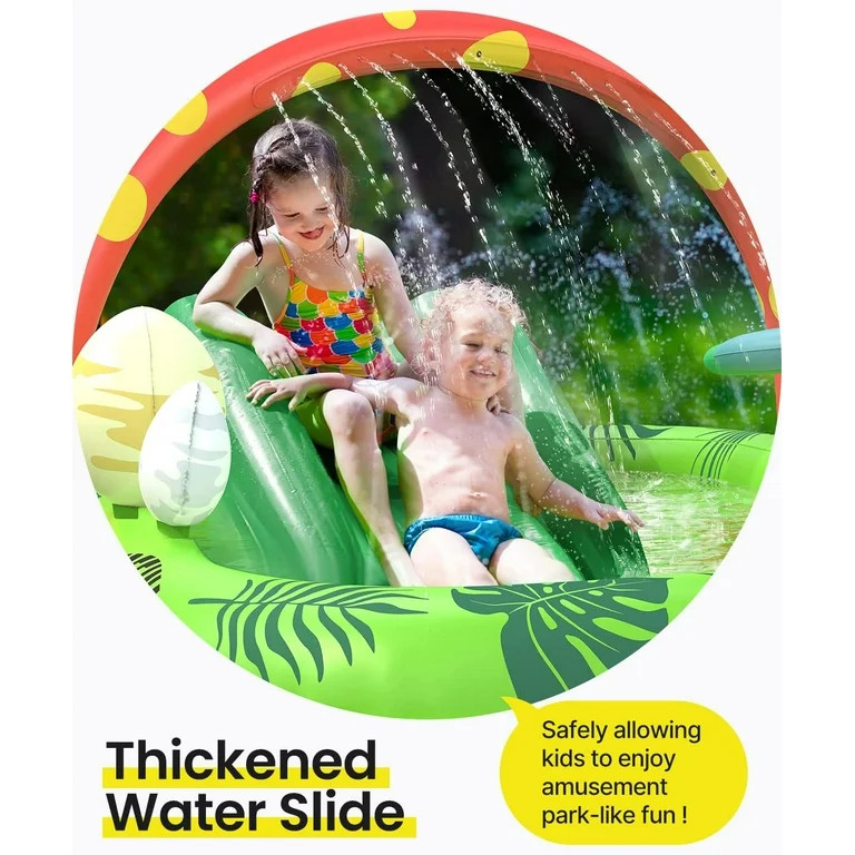Dino Planet Inflatable Play Center, Airefina Kids Pool, 97"x76"x41" Summer Swim Blow up Kiddie Po... | Walmart (US)