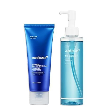 medicube Korean Home-Spa Pore Care Routine: Zero Pore Blackhead Deep Cleansing Oil and Zero Pore Blackhead Mud Facial Mask | Amazon (US)
