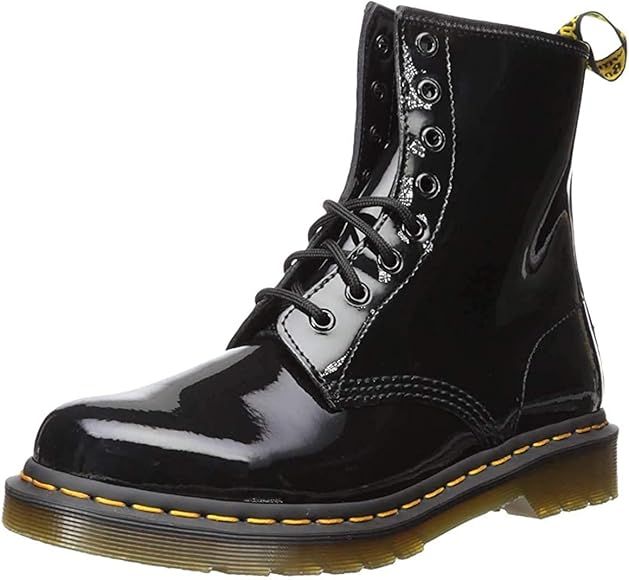 Womens 1460 Patent Leather Combat Boot, Black, 9 | Amazon (US)