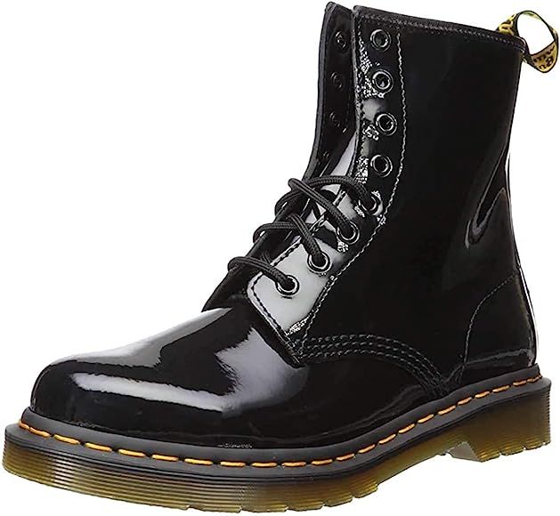 Womens 1460 Patent Leather Combat Boot, Black, 9 | Amazon (US)