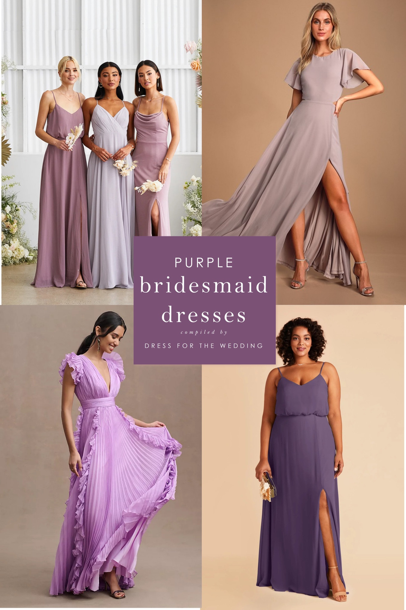 Light Purple Grey Bridesmaid Dresses