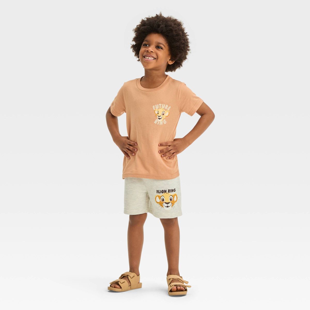 Toddler Boys' Disney The Lion King 2pc Top and Bottom Shorts Set - Brown | Target