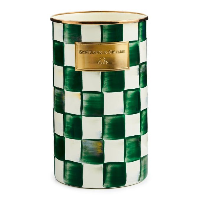 Emerald Check Utensil Holder | MacKenzie-Childs