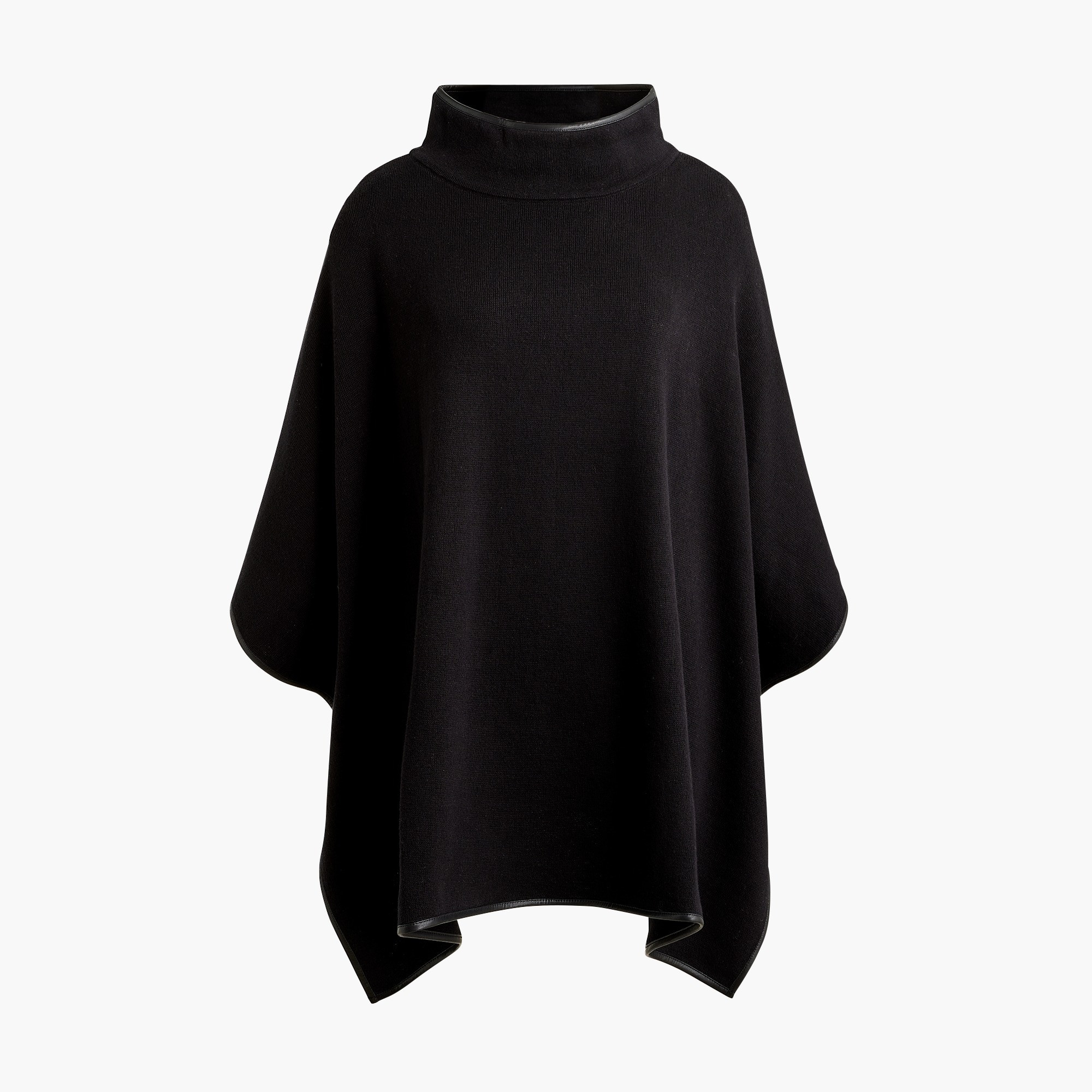 Faux leather-trimmed poncho | J.Crew Factory