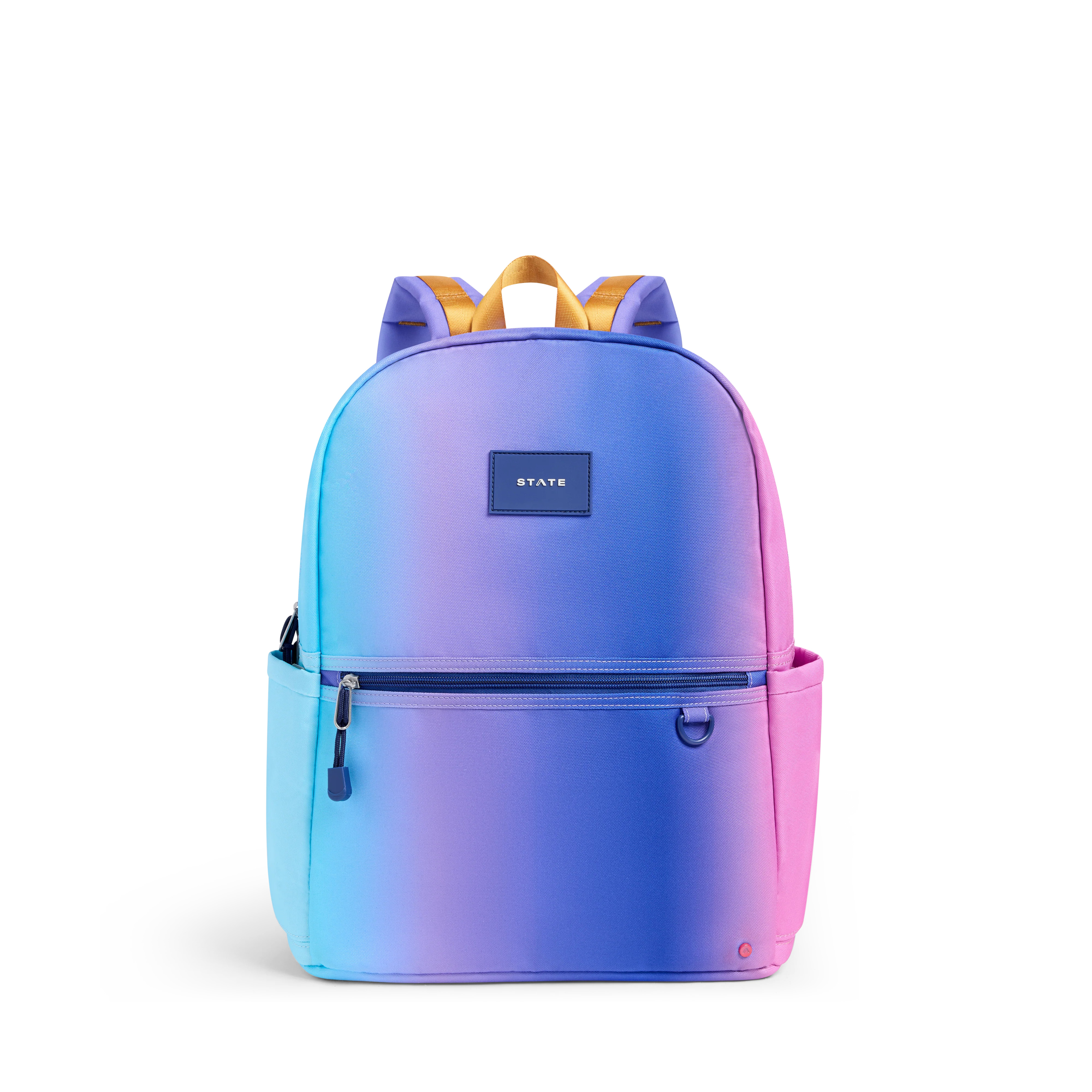 STATE Bags | Kane Kids Double Pocket Recycled Polyester Canvas Blue Pink Gradient | STATE Bags