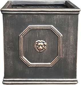 Kante Lightweight Classic Square English Style Lion Head Planter 12.6"x12.6"x12.6" Oil Rubbed Bro... | Amazon (US)