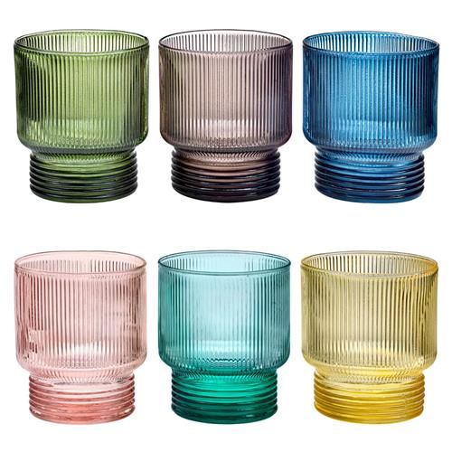 IVV Todo Modo Modern Classic Multicolor Glass Tumbler - Set of 6 | Kathy Kuo Home