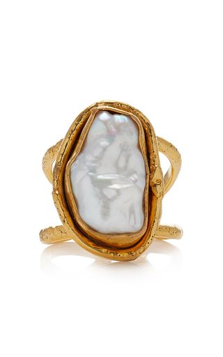 Grace 22K Gold-Plated Pearl Ring | Moda Operandi (Global)