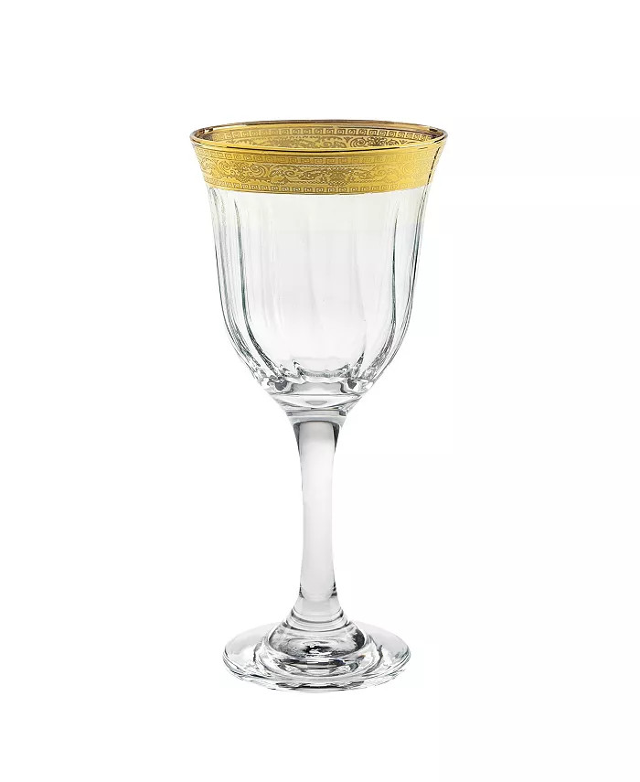 Lorren Home Trends Red Wine Set of 6 Melania Collection Gold - Macy's | Macy's