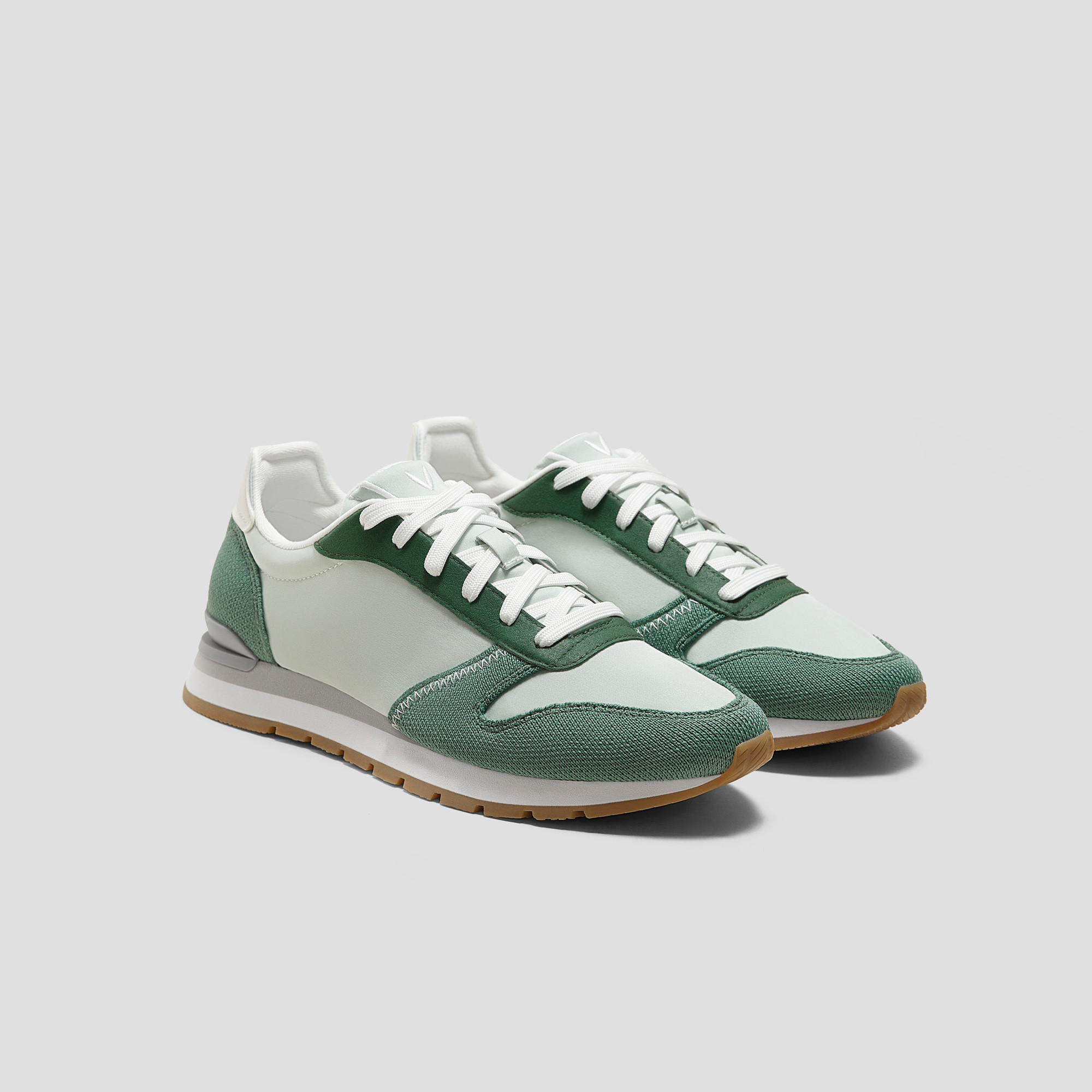 VIVAIA Unisex Satin Luxe Sneakers (Allegro)|MULTI GREEN WHITE|EU 42.5 | VIVAIA