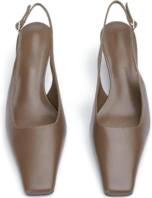 KysBloes Square Toe Slingback Kitten Heels for Women Low Heel Pumps Formal Dress Shoes Sling Back... | Amazon (US)