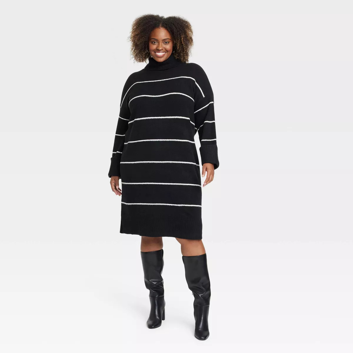 Women's Long Sleeve Cozy Knitted Midi Sweater Dress - Ava & Viv™ | Target