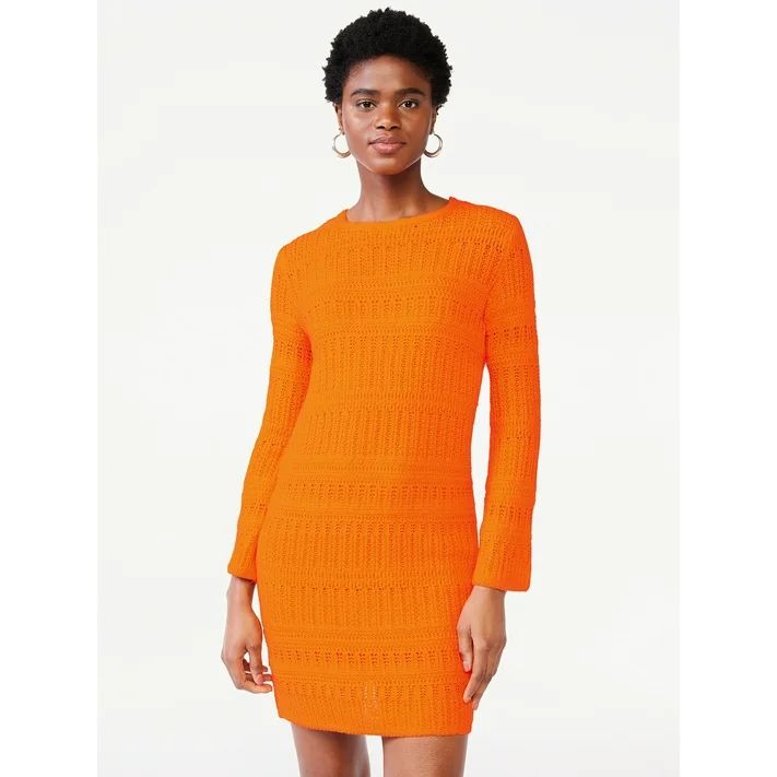 Scoop Women’s Loose Fit Crochet Dress, Above Knee Length | Walmart (US)