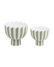 2pc Scalloped Edge Striped Indoor Planter Bowls | TJ Maxx