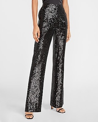 High Waisted Sequin Wide Leg Pant | Express