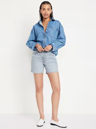 High-Waisted OG Jean Cut-Off Shorts -- 5-inch inseam | Old Navy (US)