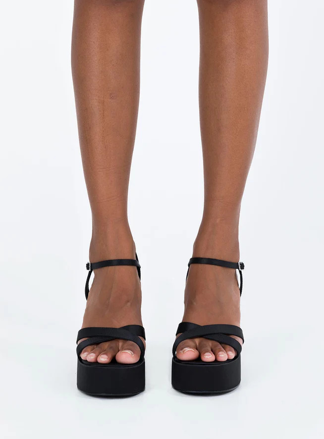 Millard Platform Heels Black | Princess Polly US