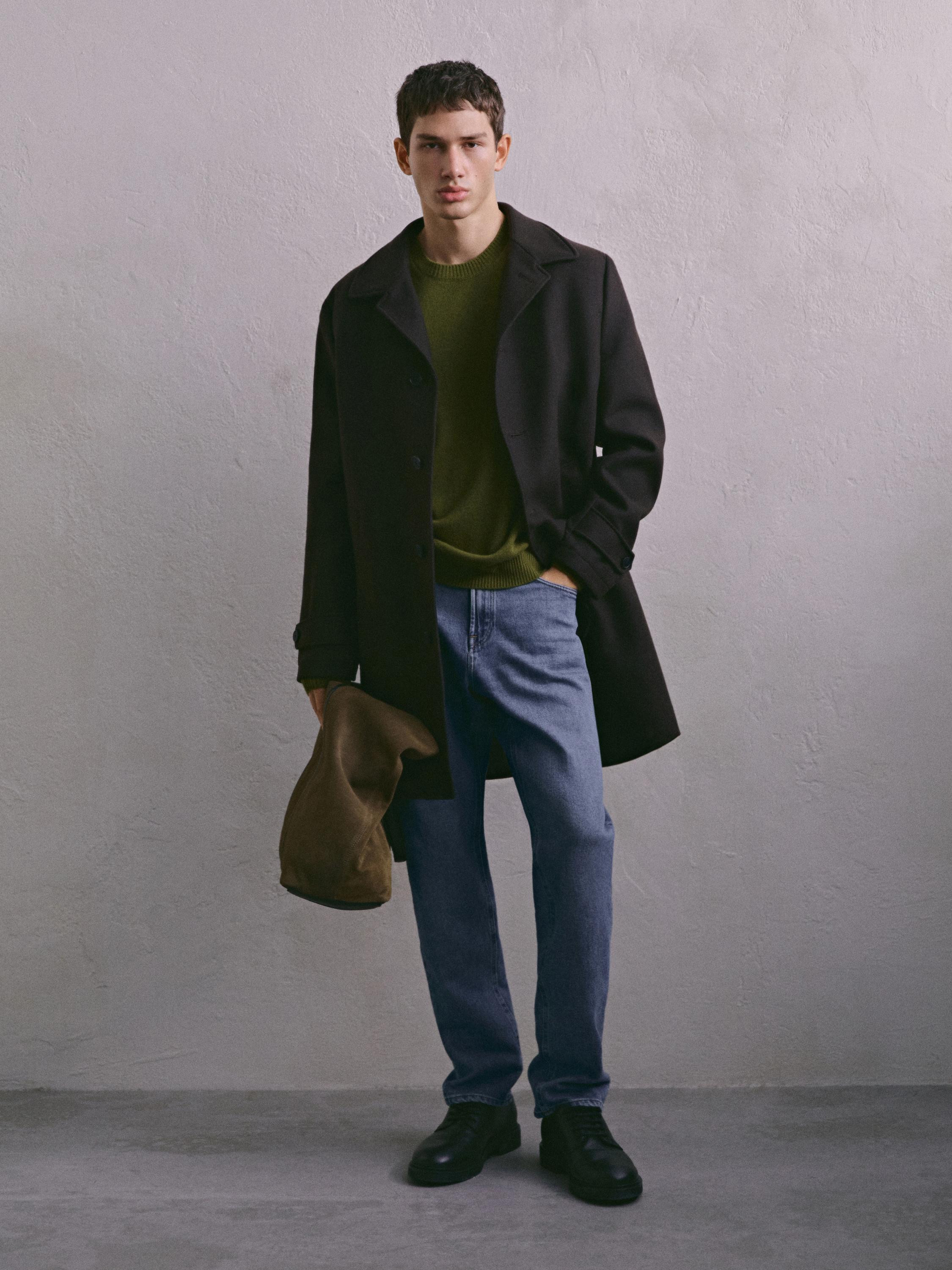 Knit sweater in wool blend fabric. Crew neck. Knit fabric. Fine, lightweight fabric. | Massimo Dutti US