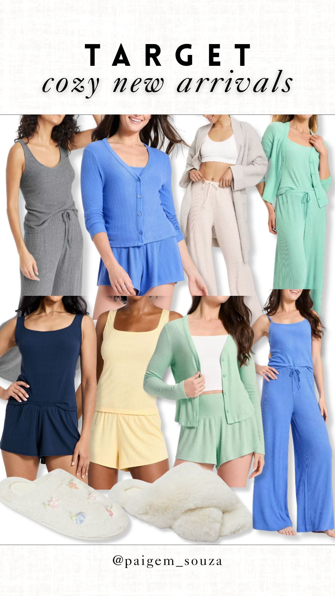 Target cozy new arrivals. 🤍 Ribbed lounge shorts, lightweight cardigans, matching tanks, and the softest slippers. 

Target lounge set, target ribbed pajama set, cozy matching set women, lightweight cardigan set, ribbed tank and shorts set, target new arrivals clothing, comfy outfit women, spring lounge wear set, target pajama shorts, soft house slippers, affordable finds. 

 #LTKootd #LTKselfcare