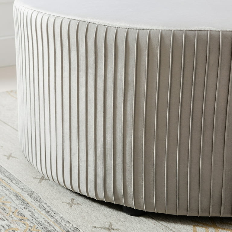 ACEssentials Emerson Round Ottoman in Gray | Walmart (US)