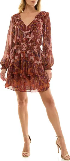 Socialite Floral Print Long Sleeve Minidress | Nordstrom | Nordstrom
