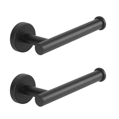 NearMoon Bathroom Toilet Paper Holder, Premium SUS304 Stainless Steel Rustproof Wall Mounted Toilet Roll Holder for Bathroom, Kitchen (2 Pack, Matte Black) | Amazon (US)