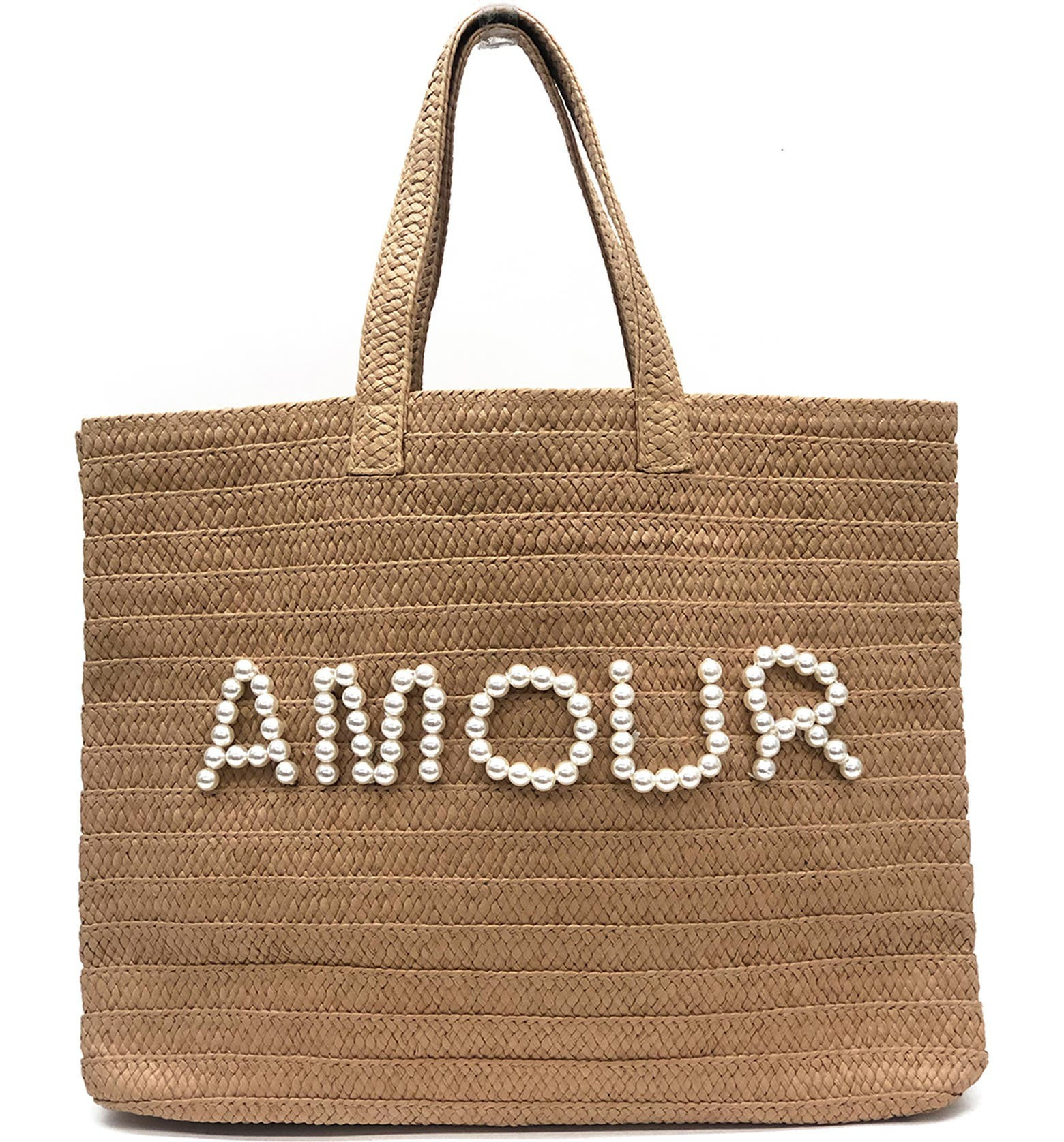 btb Los Angeles Amour Beaded Straw Tote | Nordstrom | Nordstrom