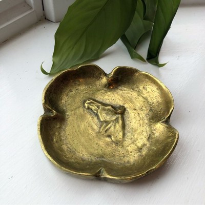 Vintage Brass Virginia Metal Crafters Horse Dish Ashtray Trinket Tray Decor | eBay US