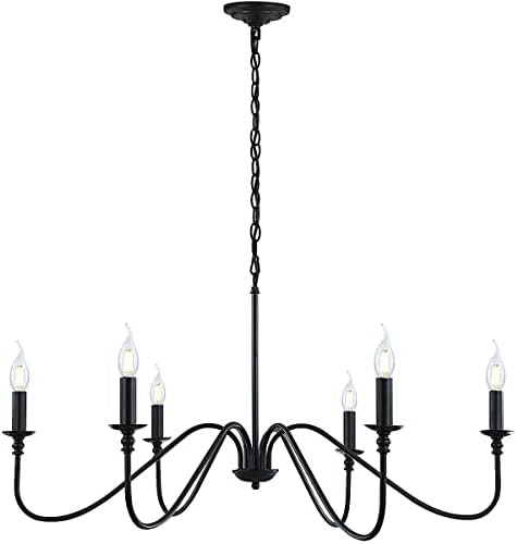 Rustic Industrial 6-Light Chandelier Lighting Fixtures | Amazon (US)