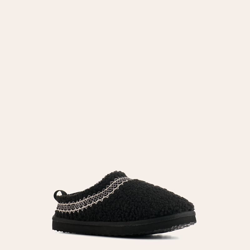 Very G Women's Black Faux Sherpa Slippers | Cavender's