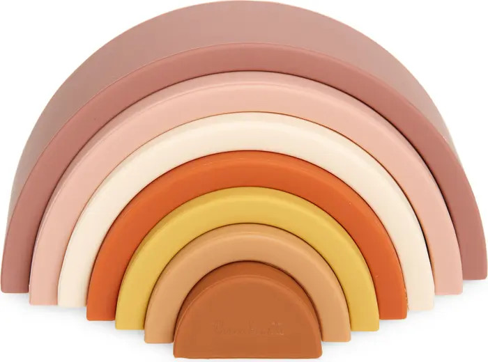 THREE HEARTS Rainbow Silicone Stacker Toy | Nordstrom | Nordstrom