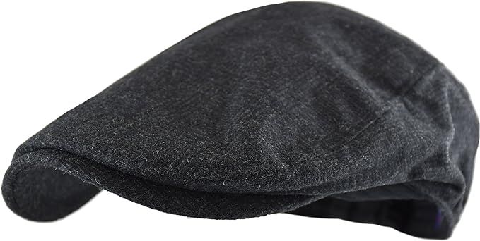 Wonderful Fashion Men's Classic Herringbone Tweed Wool Blend Newsboy Ivy Hat (Large/X-Large, Char... | Amazon (US)