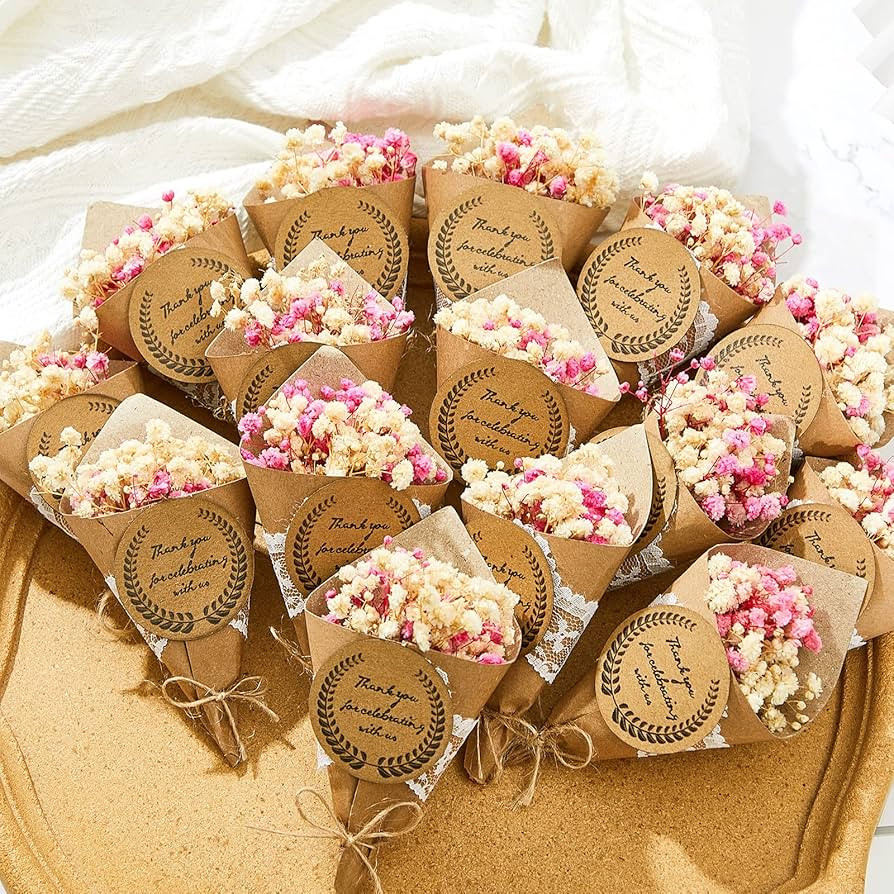 30 Pcs Mini Dried Flower Bouquet Magnet Bulk Wedding Favors for Guests Baby Shower Favors Guest G... | Amazon (US)