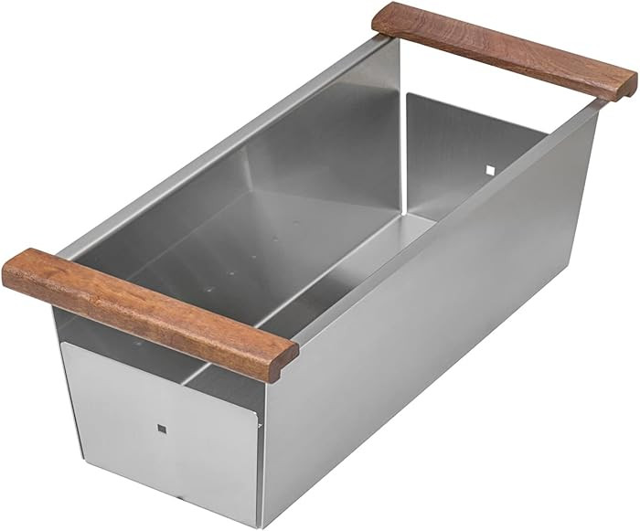 Ruvati Workstation Sink Colander 17 inch Stainless Steel with Wooden Handles - RVA1317 | Amazon (US)