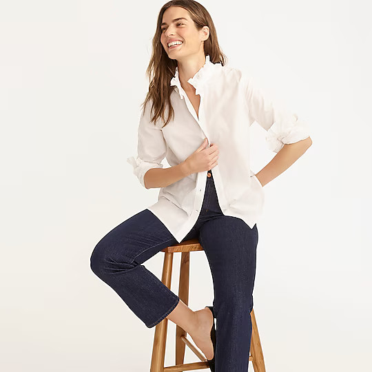 Classic-fit ruffleneck shirt | J. Crew US