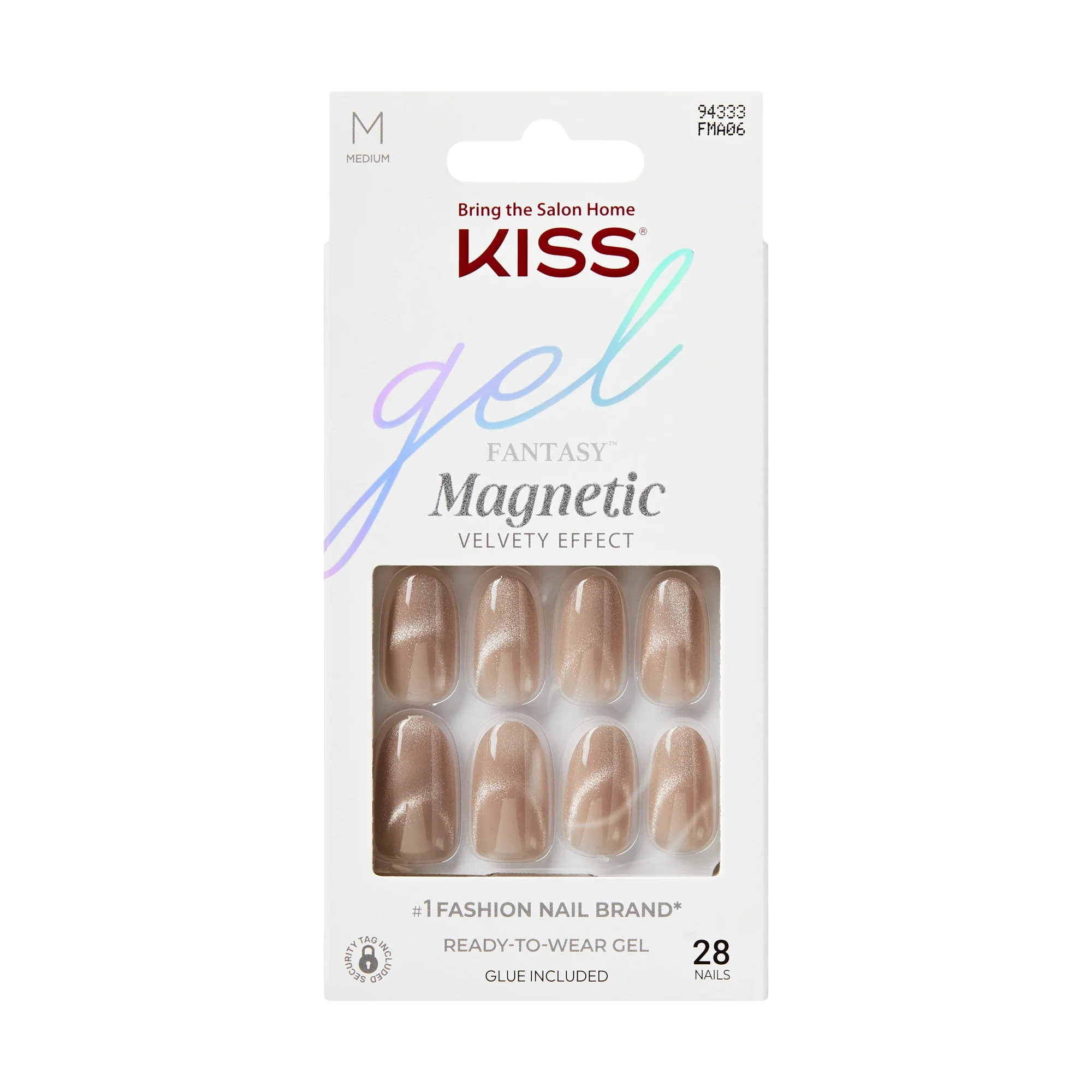 KISS Gel Fantasy Magnetic Press on Nails, Drama, Brown, Medium Oval, 28 Count | Walmart (US)
