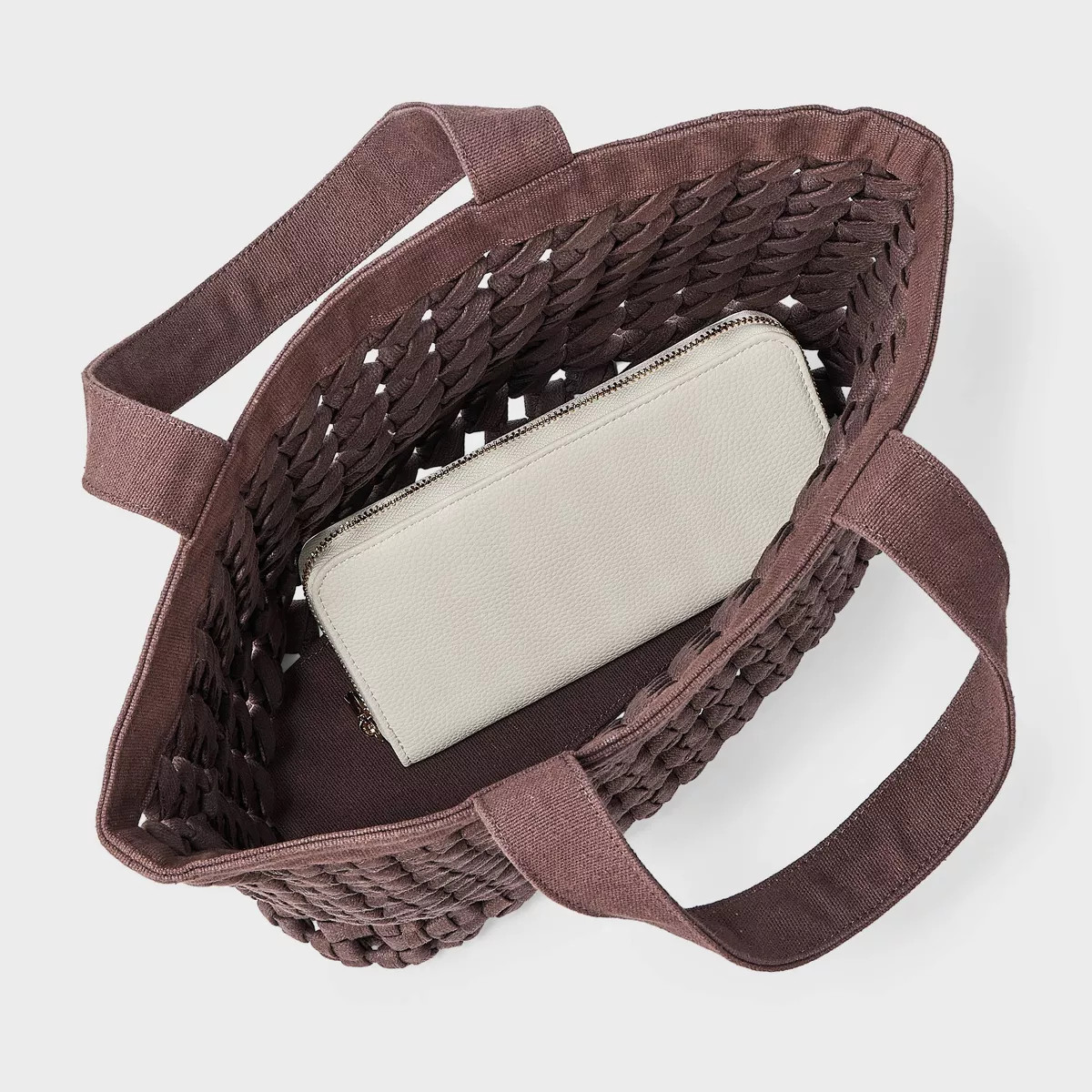 Waxed Cotton Woven Cord Tote Bag - Universal Thread™ Brown | Target