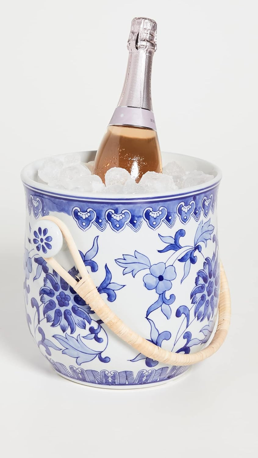 Two's Company Inc Canton Collection Wine Bucket, White, One Size | Amazon (US)