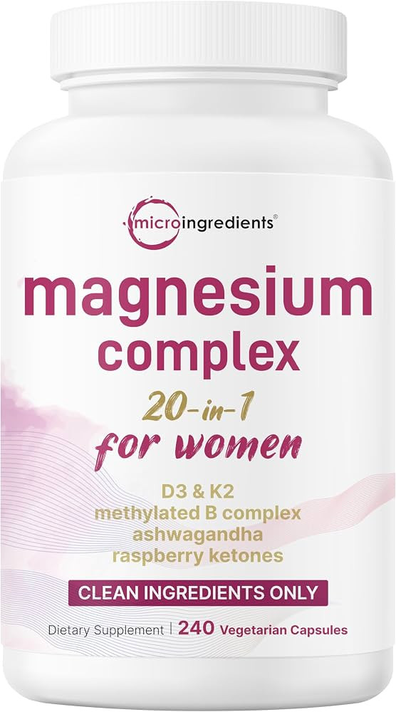 Magnesium Complex for Women | Glycinate, Citrate & More \u2013 20-in-1 Formula with D3, K2 (MK-7)... | Amazon (US)