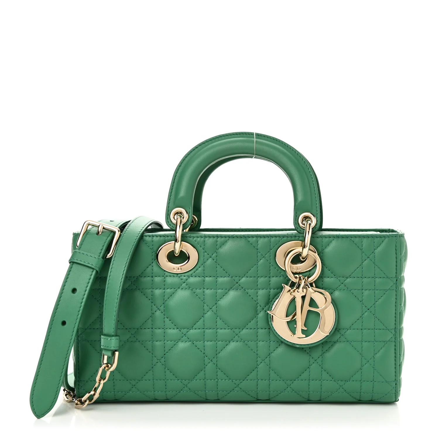 Christian Dior Lambskin Cannage Medium Lady D-Joy Green 1744819 | FASHIONPHILE (US)