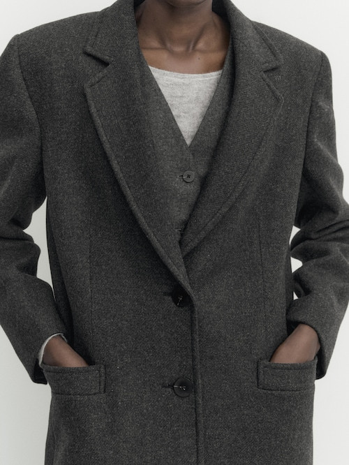 Two-button wool blend coat | Massimo Dutti US