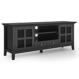 SIMPLIHOME Acadian SOLID WOOD Universal TV Media Stand, 60 inch Wide, Transitional, Living Room Ente | Amazon (US)