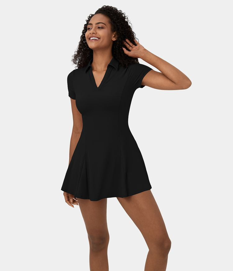 Women’s Softlyzero™ Airy Collar 2-Piece Pocket Cool Touch Mini Flare Golf Active Dress-Golf T... | HALARA