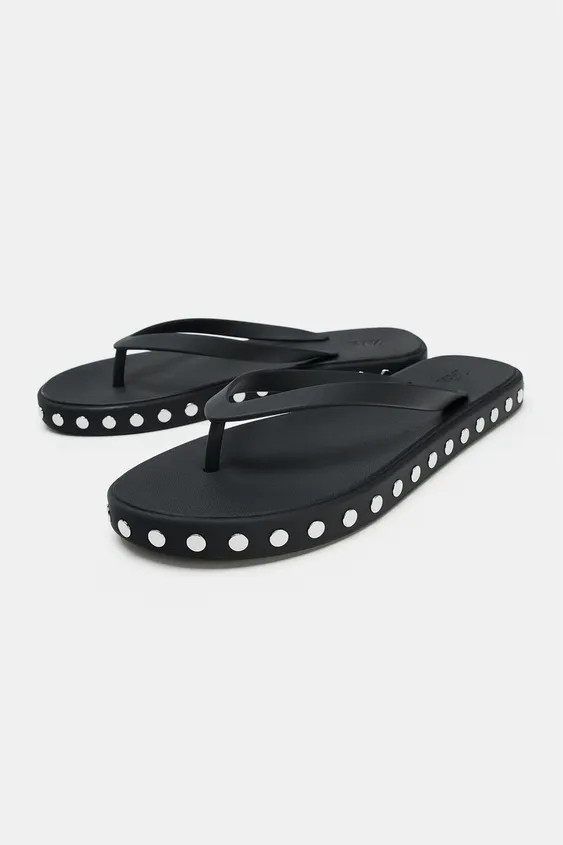 STUDDED FLIP FLOPS | Zara UK