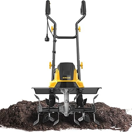EVEAGE Electric Corded Garden Tiller and Cultivator, 120V 18-Inch 13.5AMP Rototiller Tool, 4'' - ... | Amazon (US)