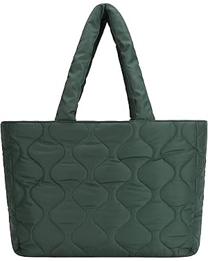 Plusfeel Large Puffer Tote Bag for Women, Quilted Puffer Bag, Puffy Bag | Amazon (US)