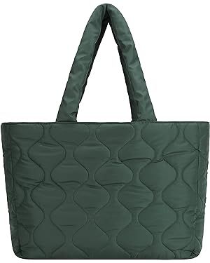 Plusfeel Large Puffer Tote Bag for Women, Quilted Puffer Bag, Puffy Bag | Amazon (US)