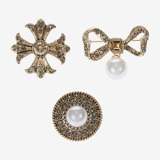 new!Bijoux Bar Gold Tone Glass Brooch | JCPenney