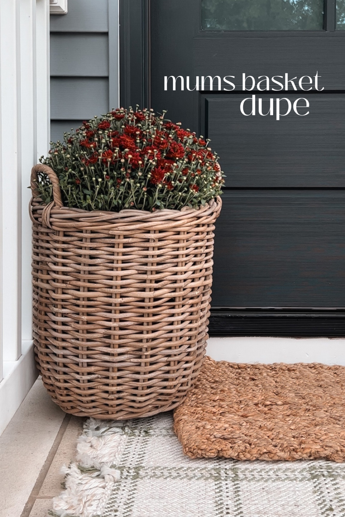 I’ve been on the hunt for a similar mums basket since mine was only available in store (and on display)- and found this great dupe - a set of 2 baskets on sale for 60$ !!!. It’s a pretty woven wood color and the handles are just as divine. My basket is 14x16 and the large one here is 12x14 so very close and should fit a standard size mum 🌸 I ordered it and will share/style to show you once it arrives this week ! 

#LTKhome #LTKSeasonal