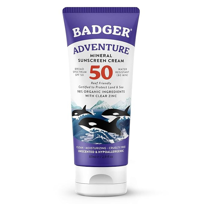 Badger Mineral Sunscreen SPF 50 with 98% Organic Ingredients& Zinc Oxide, Reef Safe/Reef Friendly... | Amazon (US)